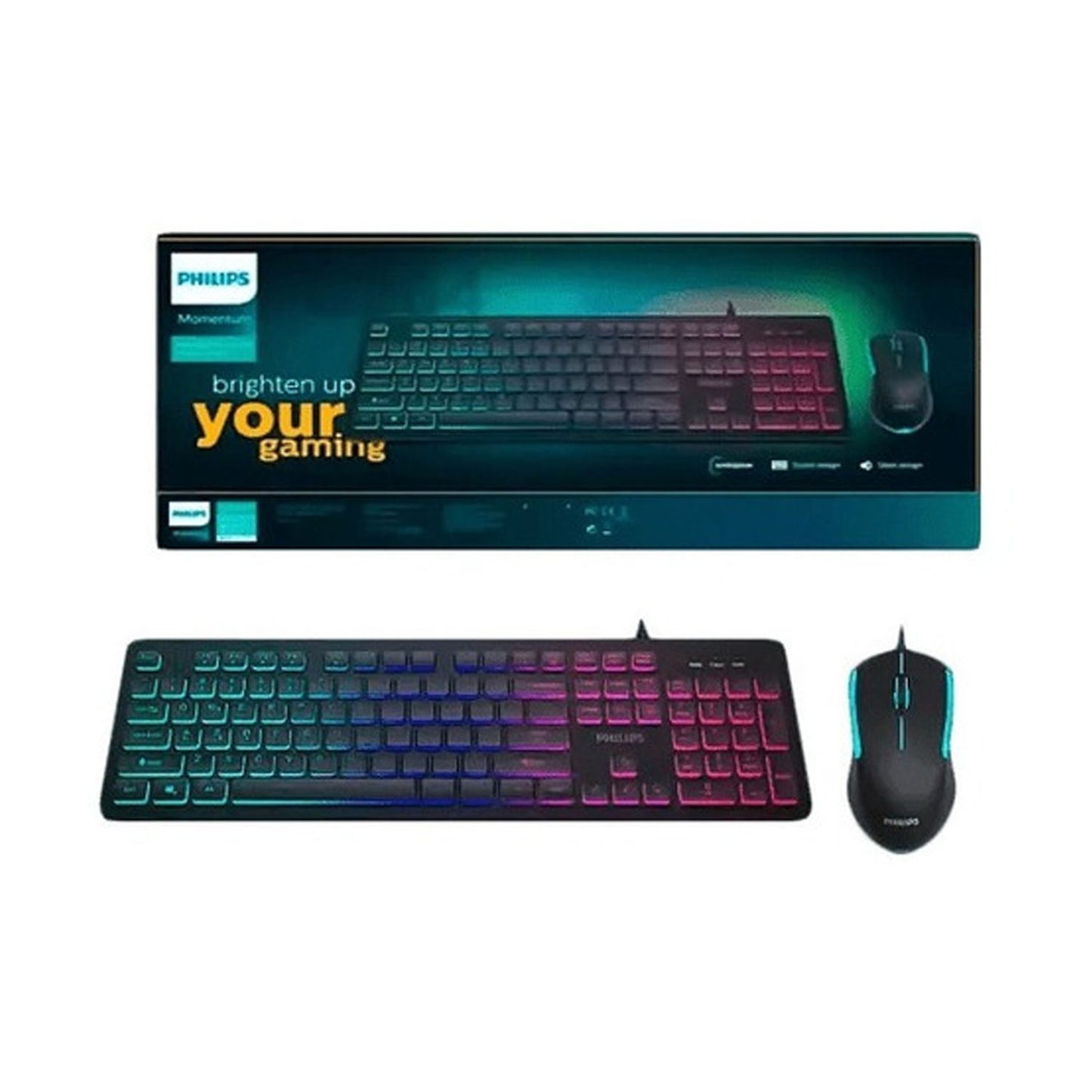 Kit Teclado Y Mouse Gamer Iluminado Philips G264 -crazygames