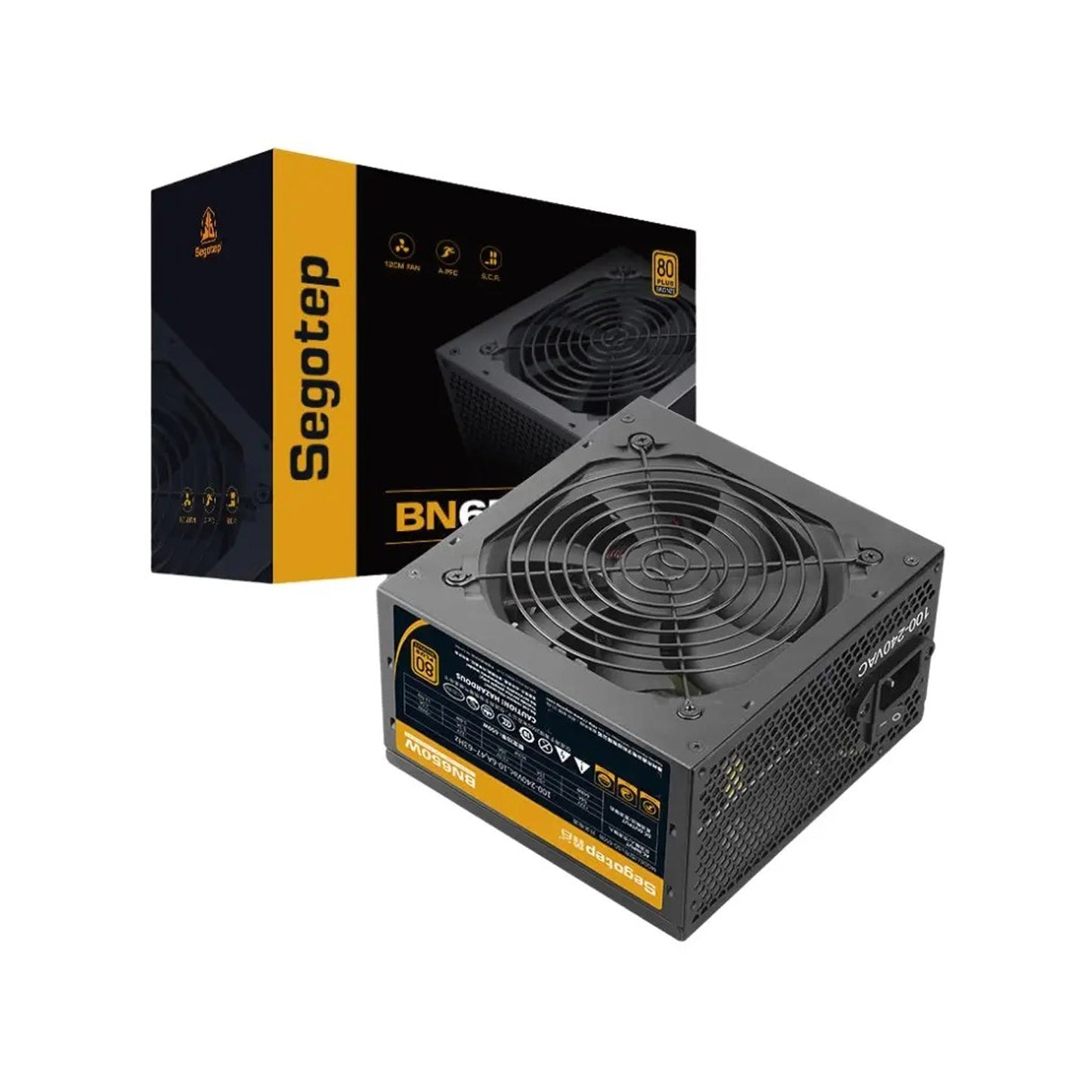 Fuente De Poder Certificada Segotep 650W 80 Plus BN650W