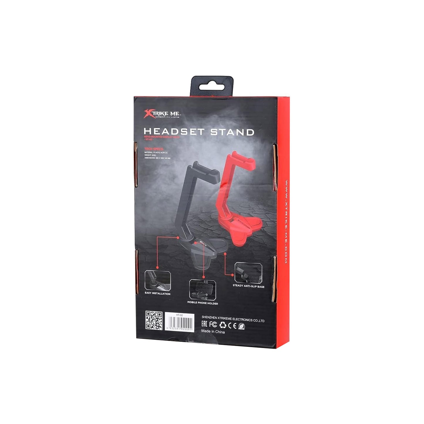 Base Para Audífonos Gamer - Xtrike Me HT-02 Rojo