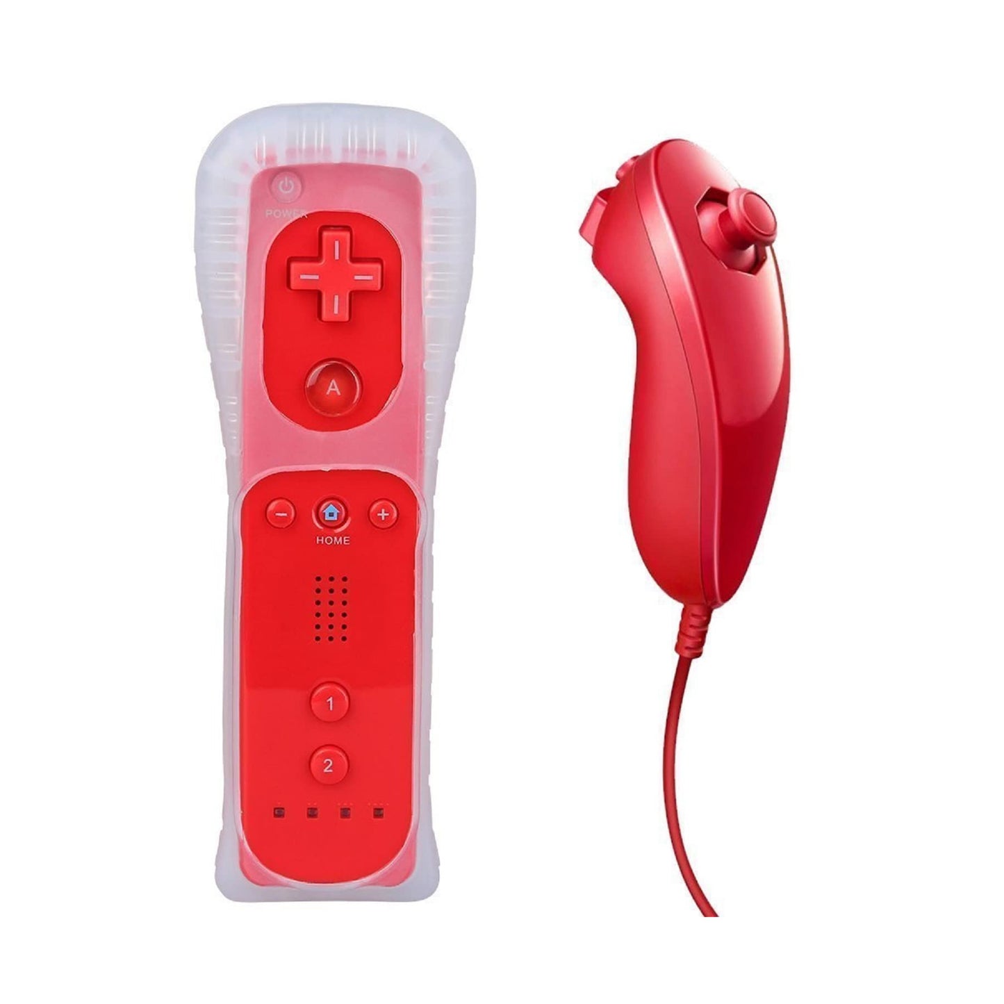 Control Remoto Y Nunchuck Para WII Rojo