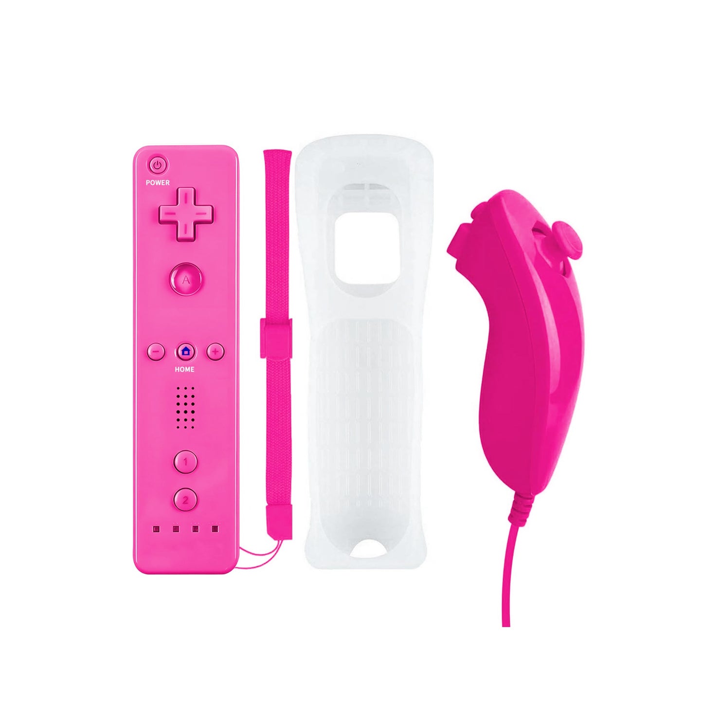 Control Remoto Y Nunchuck Para WII Rosa
