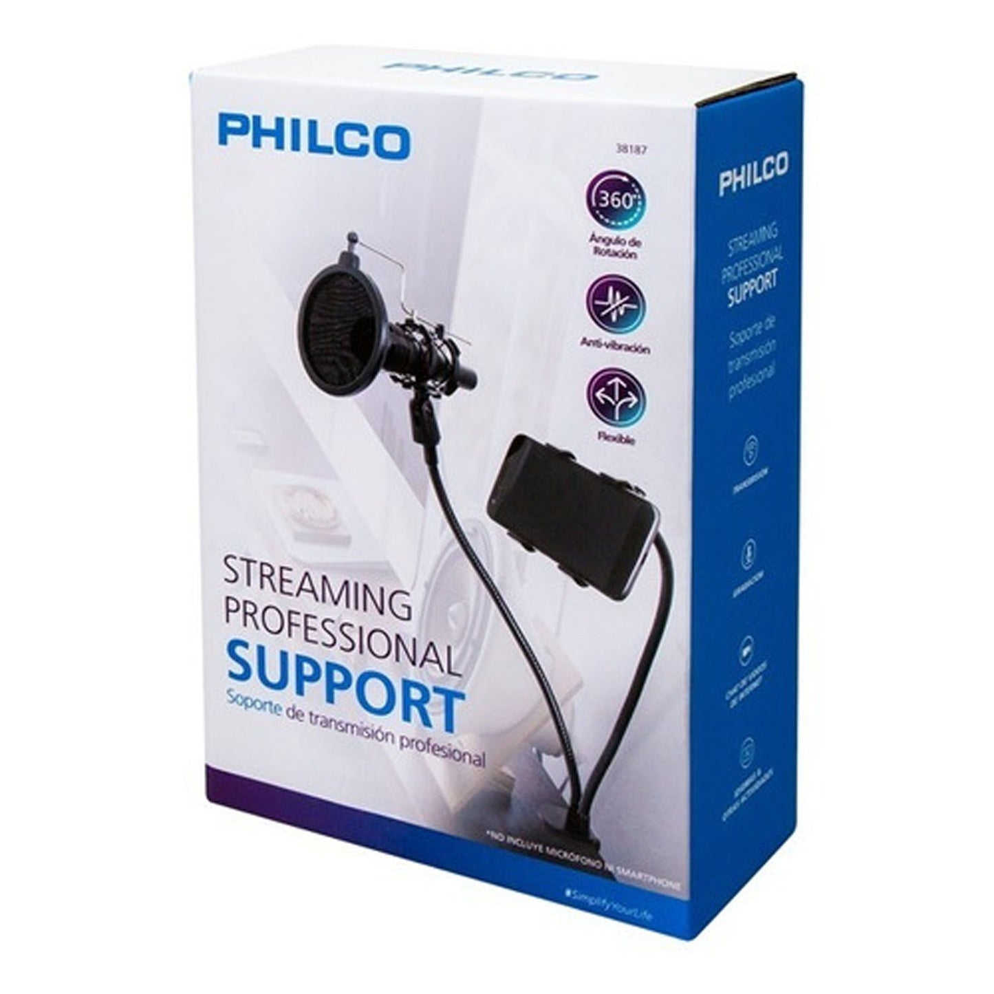 Soporte Para Smartphone Y Micrófono Con Anti-pop Philco