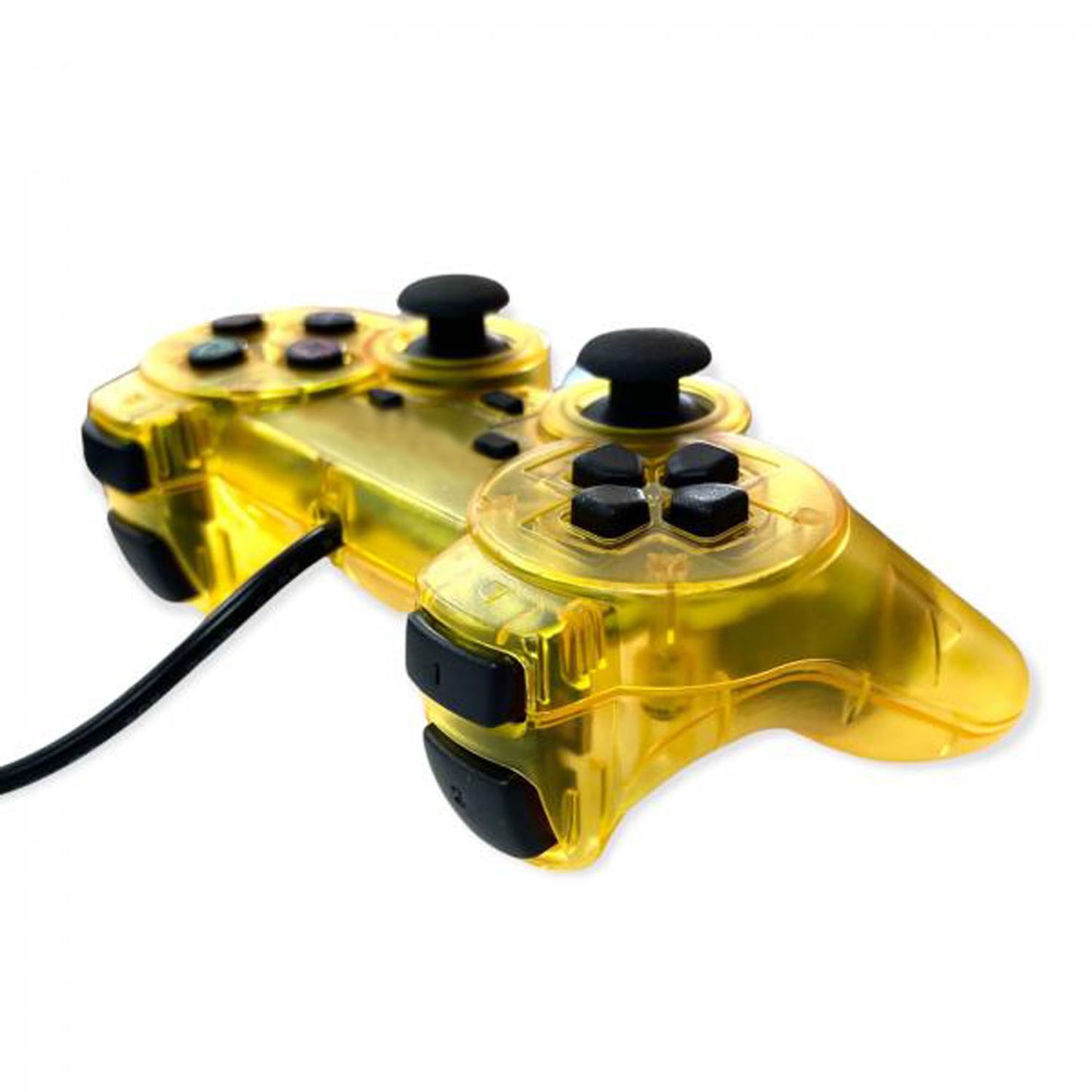 Joystick Compatible Ps2 Doble Shock Amarillo Transparente