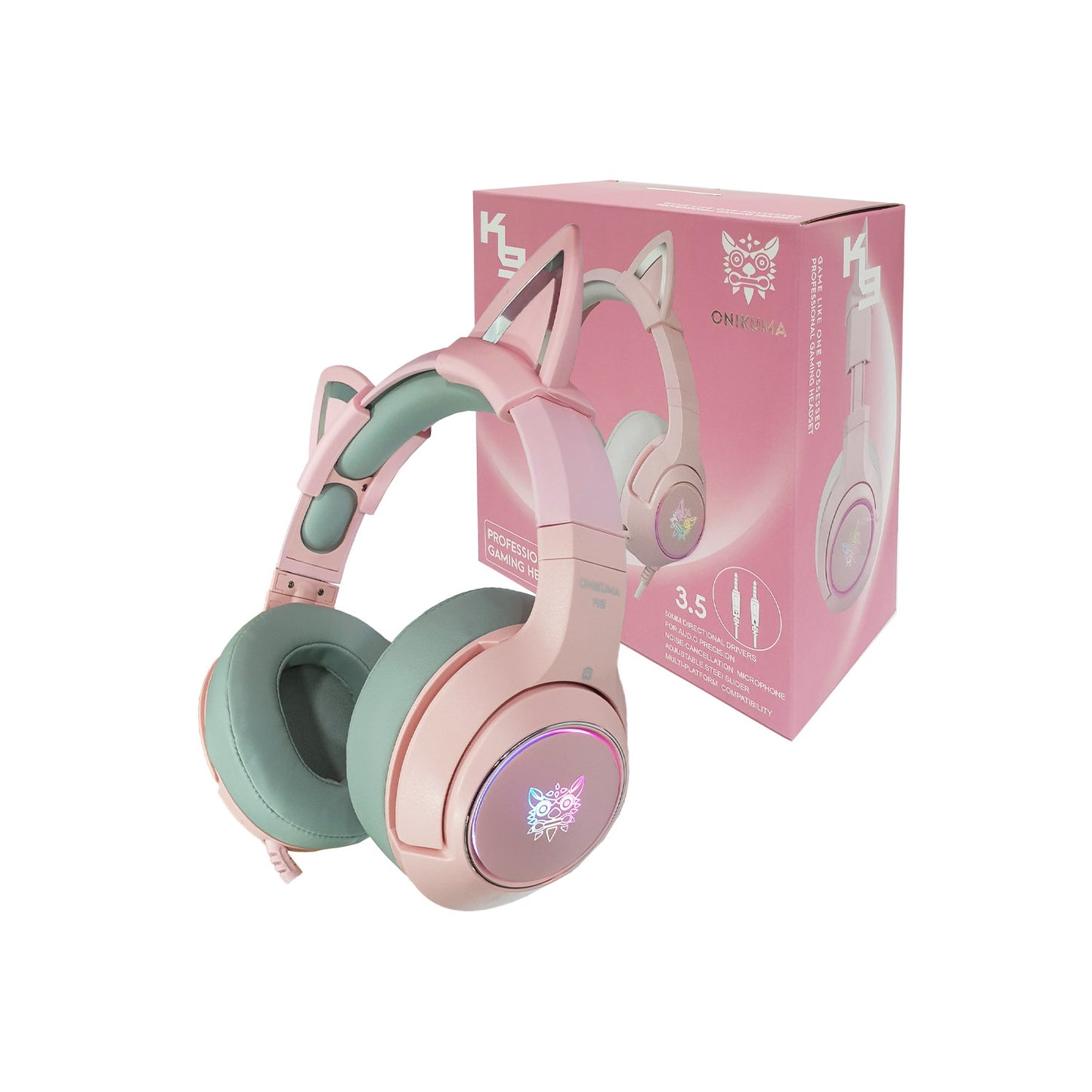Audífono Gamer Kitty Onikuma K9 RGB Rosado - Jack 3.5