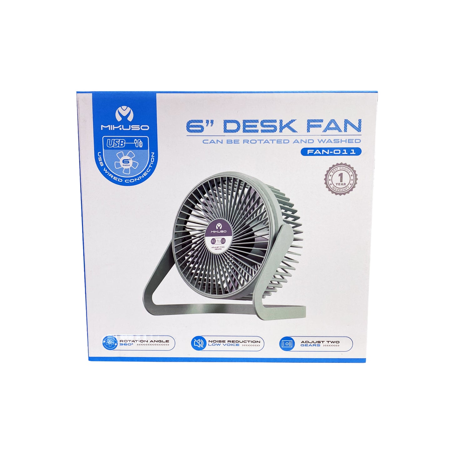 MIni Ventilador USB De Escritorio 6 Pulgadas Mikuso Turquesa