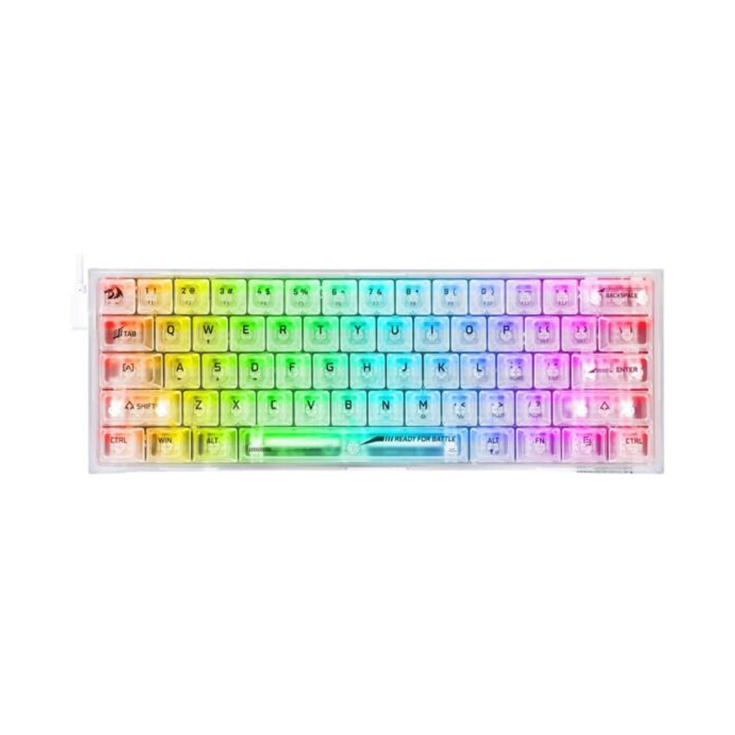 Teclado Mecánico Redragon Fizz 60% Rgb Transparente White