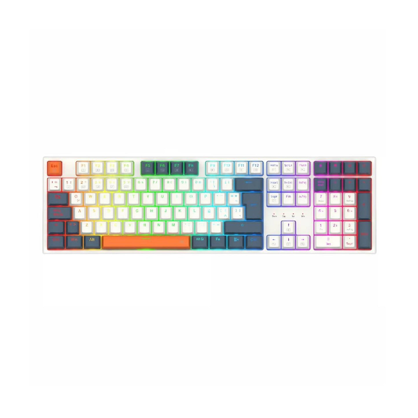 Teclado Mecanico Redragon Trundle K668WBO-RGB Sw Red Españ