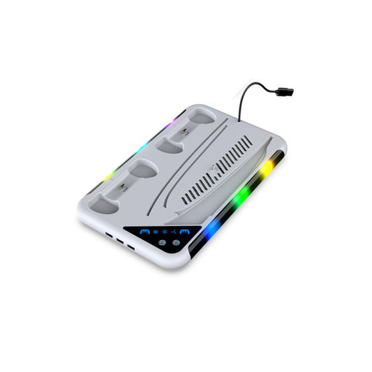 Base De Carga Y Refrigeracion Para PS5 Fat / Slim / Pro Con Rgb