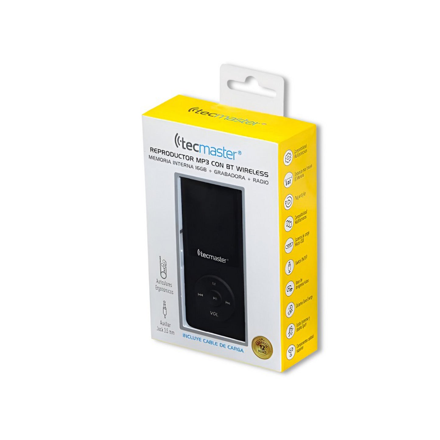 Reproductor MP3 Bluetooth 16gb Tecmaster TM-300523