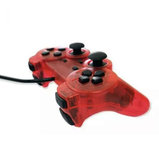 Joystick Compatible Ps2 Control Doble Shock Rojo Transparente