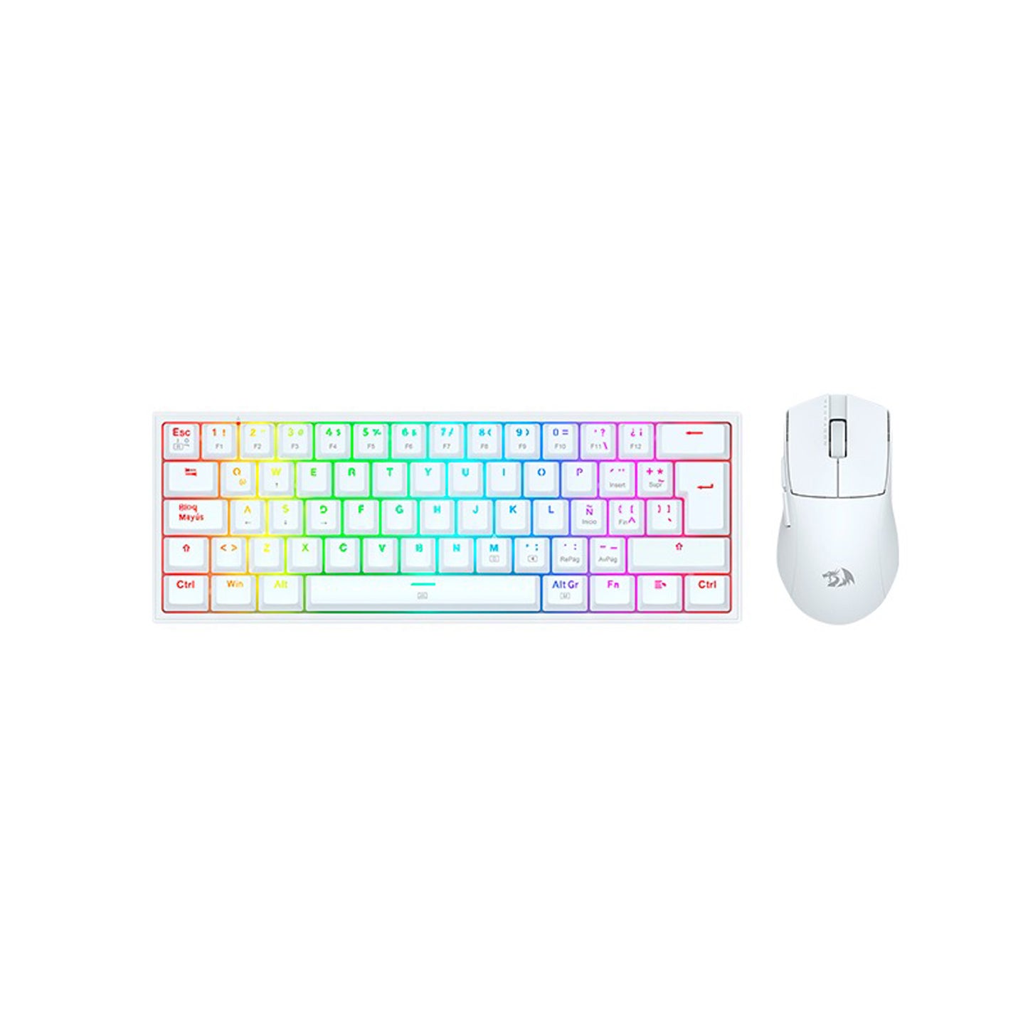 Kit De Teclado Y Mouse Redragon S143 Alámbrico White Español