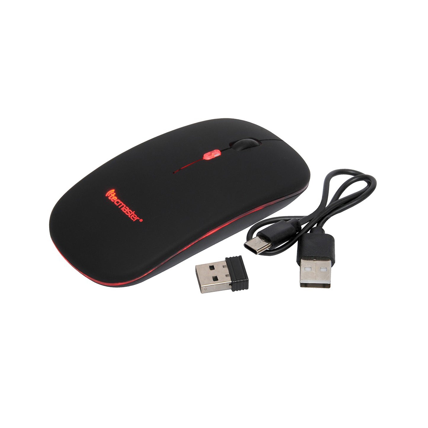 Mouse Inalambrico 2.4 Y Bluetooth Recargable Negro