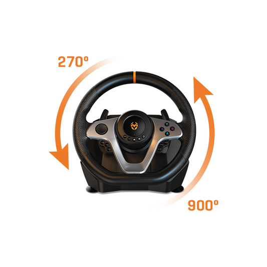 Kit Volante y Pedales Gamer Krom K-wheel Pro Multiplatafoma*