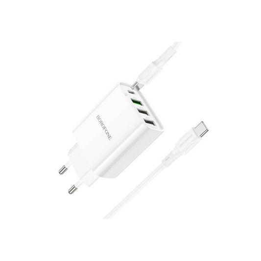 Cargador Rapido 4 Ptos + Cable Tipo C 20W Qualcomm Ba79a
