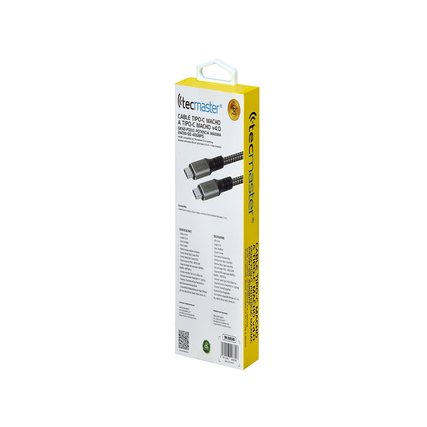 Cable Tipo-C V4.0 Tunderbolt 3-4  Carga Super Rapida 240w 8k
