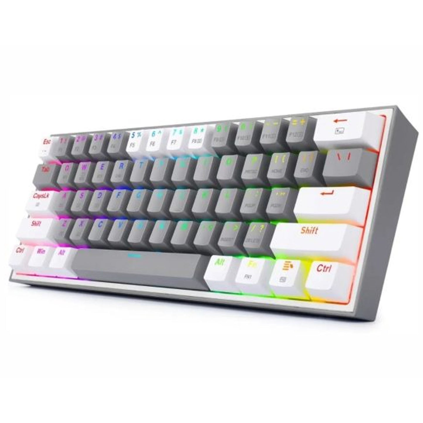 Teclado Redragon Fizz Pro 60% RGB Grey/White - Crazygames