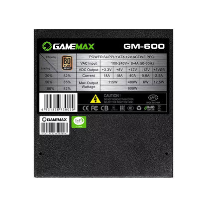 Fuente de Poder Modular 600w Gamemax GM-600 80+ Bronze