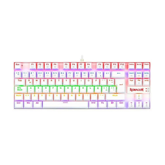 Teclado Mecánico Kumara White Rainbow Redragon Switch Red