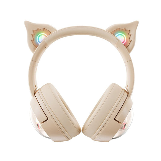 Audífono Gamer Bluetooh Onikuma B5 Kitty Ears Cream