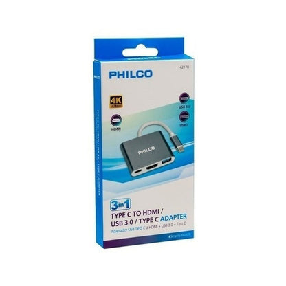 Adaptador Hub 3 En 1 De Tipo-c A Usb 3.0/hdmi/tipo-c  42178