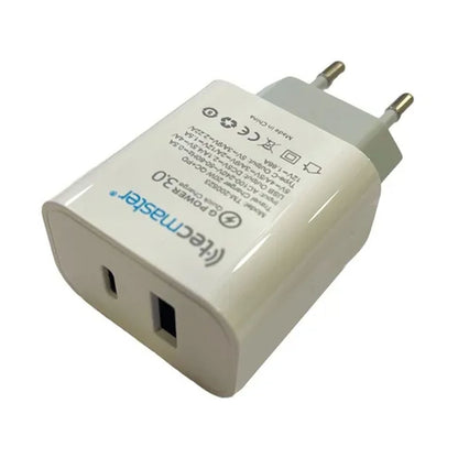 Cargador Dual Usb Tipo C y Tipo A 20w Carga Super Rápida