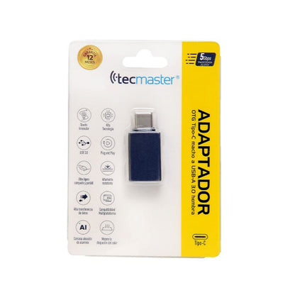 Adaptador OTG Tipo-C Macho A Usb 3.0 Hembra TM-100532-GF