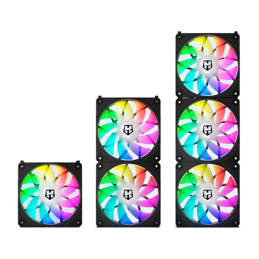 Pack 3 ventiladores Easy Link Argb Black Nox Hummer