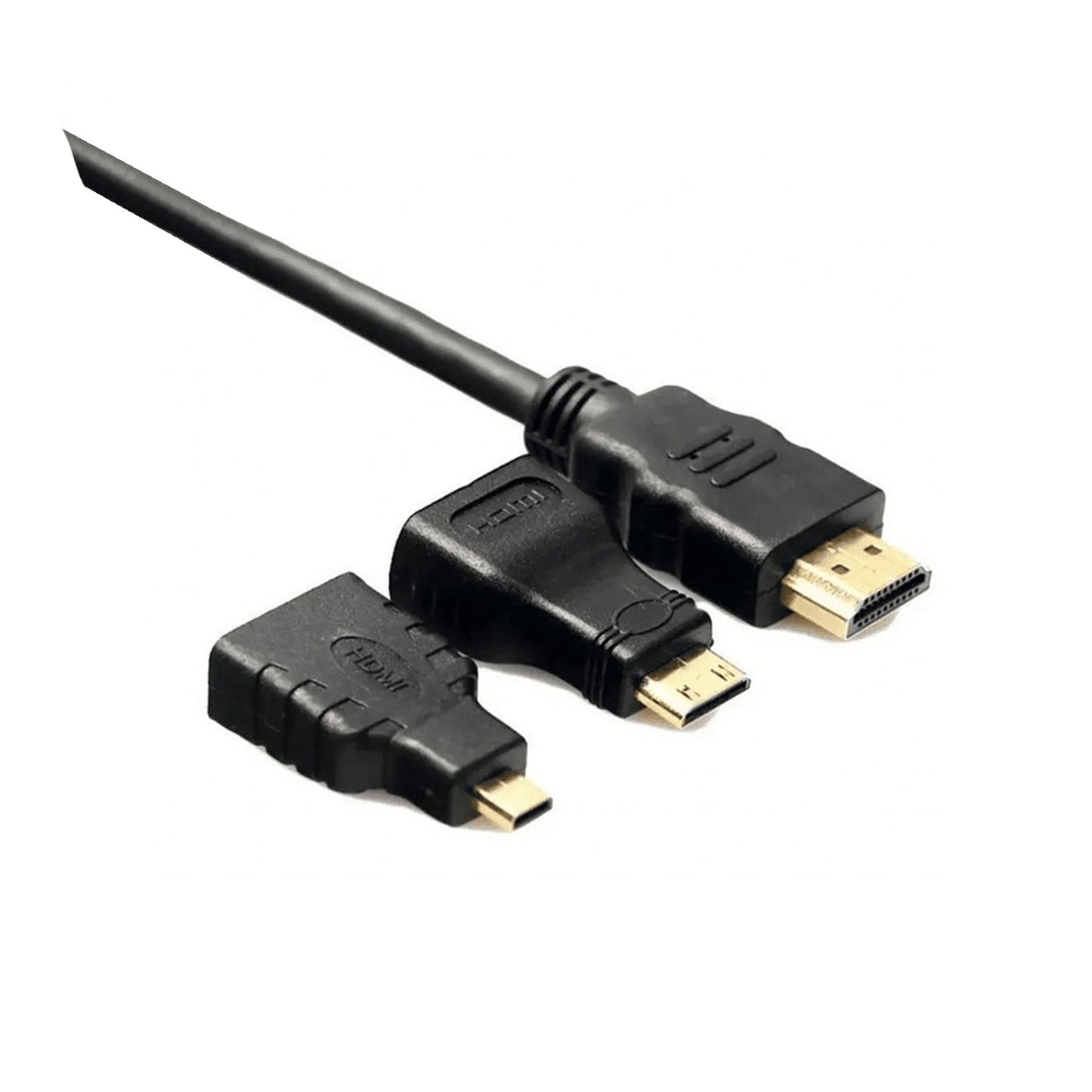 Cable Hdmi Con Adaptador A Mini y Micro Hdmi Full Hd 1.5 Mts