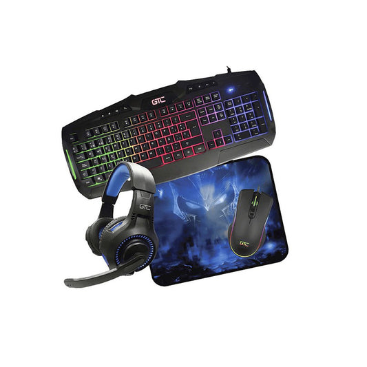 Kit De Teclado + Mouse + Audífono + Mousepad Gamer Cbg-014*