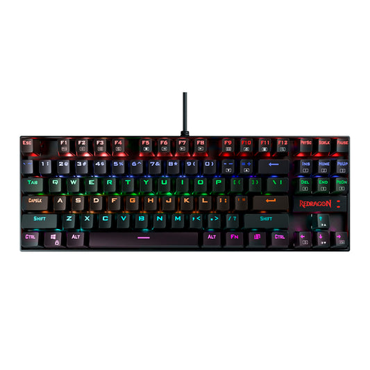 Teclado Mecanico Kumara Black Rainbow Redragon Switch Red