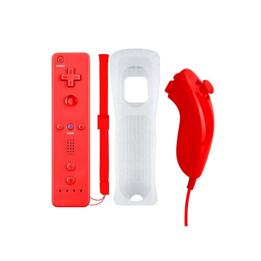 Control Remoto Y Nunchuck Para WII / Wiiu - Rojo