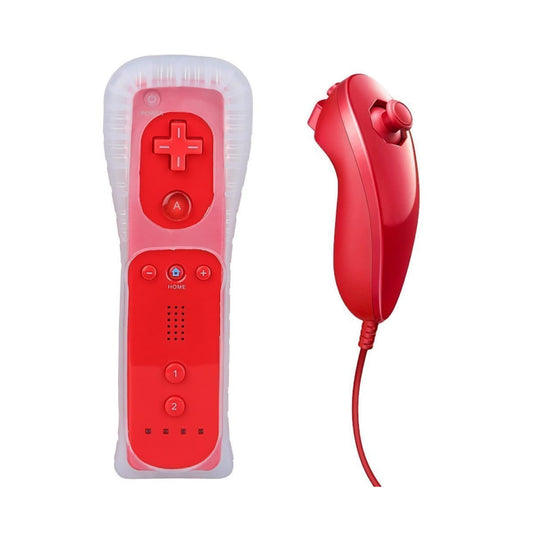 Control Remoto Y Nunchuck Para WII Rojo