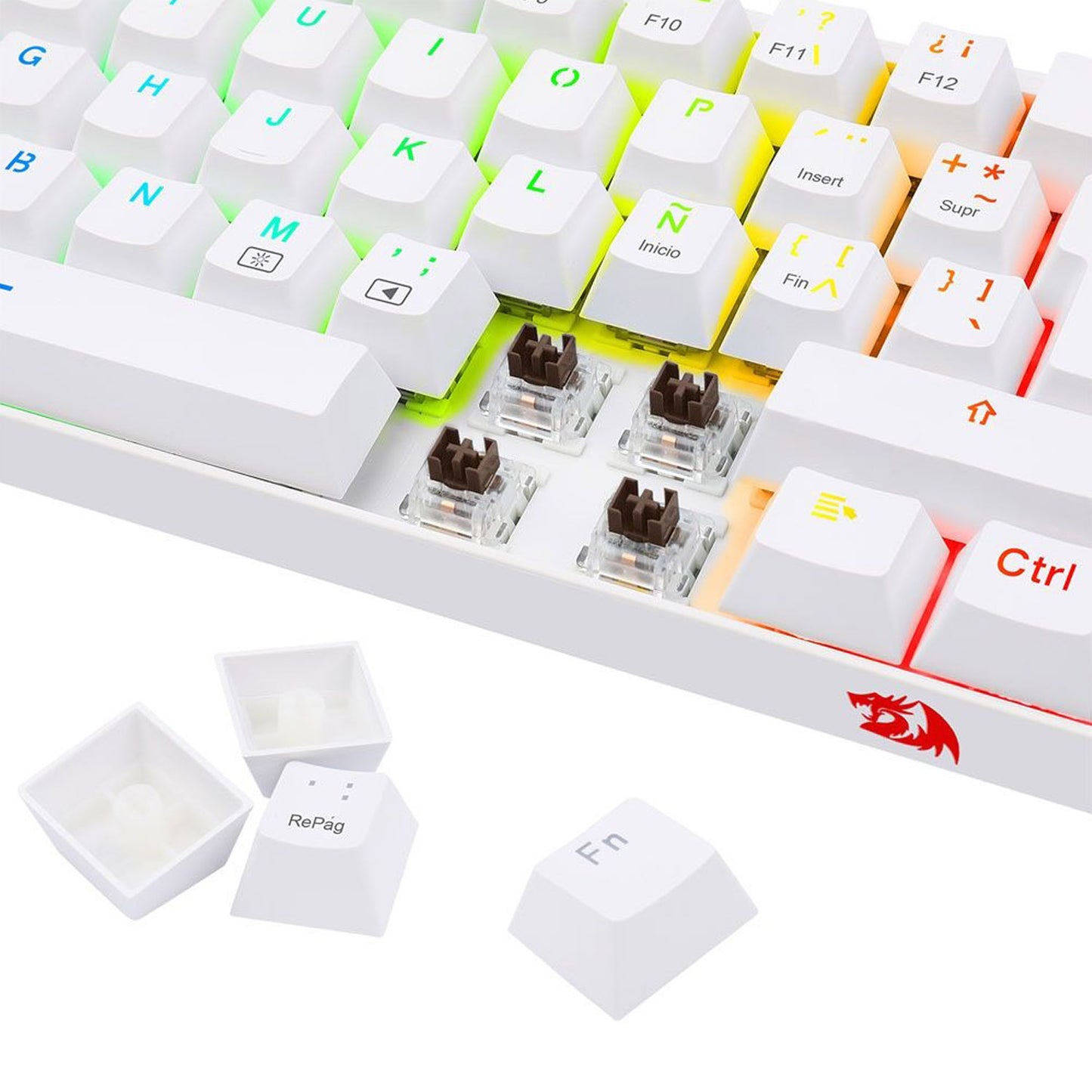 Teclado Mecanico 60% Redragon Dragonborn White Sw Brown