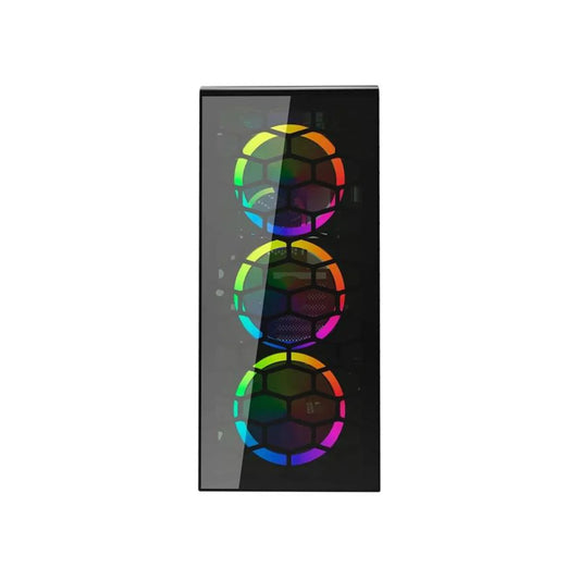 Gabinete Gamer Morpheus JX188-11 Black incluye 4 Fan RGB