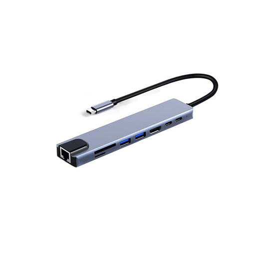 Dock Station Adaptador Usb Tipo C 8 en 1 (SD/Hdmi/Usb/TipoC)