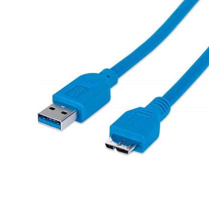 Cable Usb 3.2 Macho a Micro-b Macho 0.5 cm Azul Manhattan