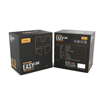 Pack 3 ventiladores Easy Link Argb Black Nox Hummer*