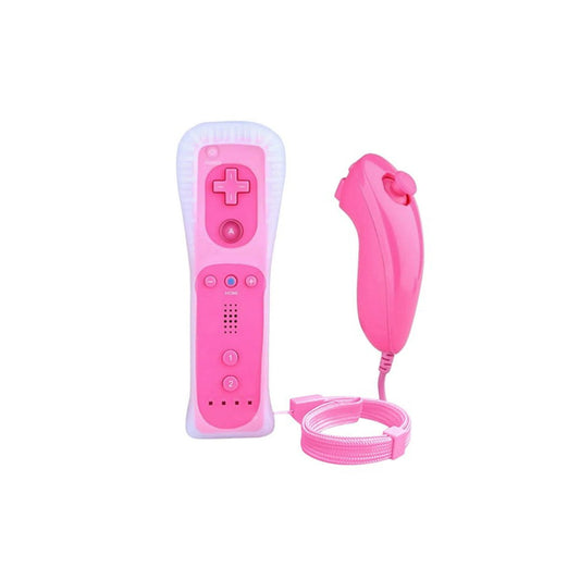 Control Remoto Y Nunchuck Para WII Rosa