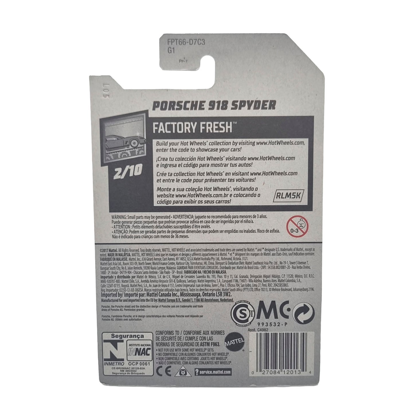 Porsche 918 Spyder 184/365 - Plateado