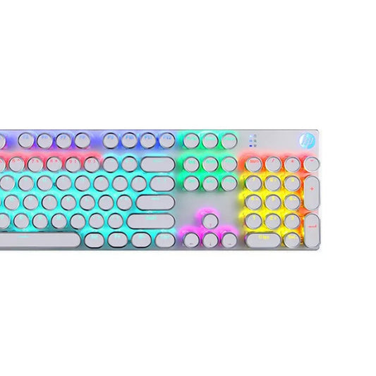 Teclado Mecanico Round Keys HP GK400Y White Sw Blue