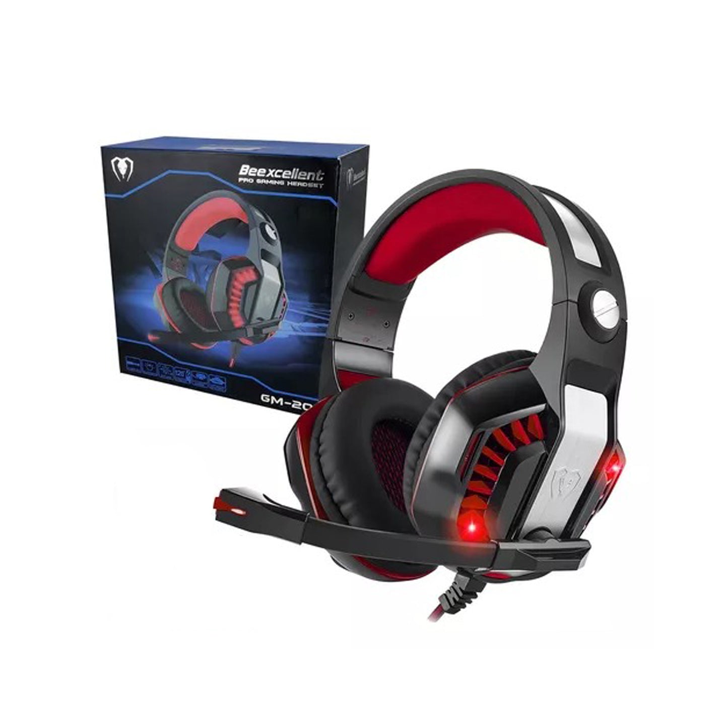 Audífono Gamer Rgb Beexcellent Gm-2 Red Multiplataforma