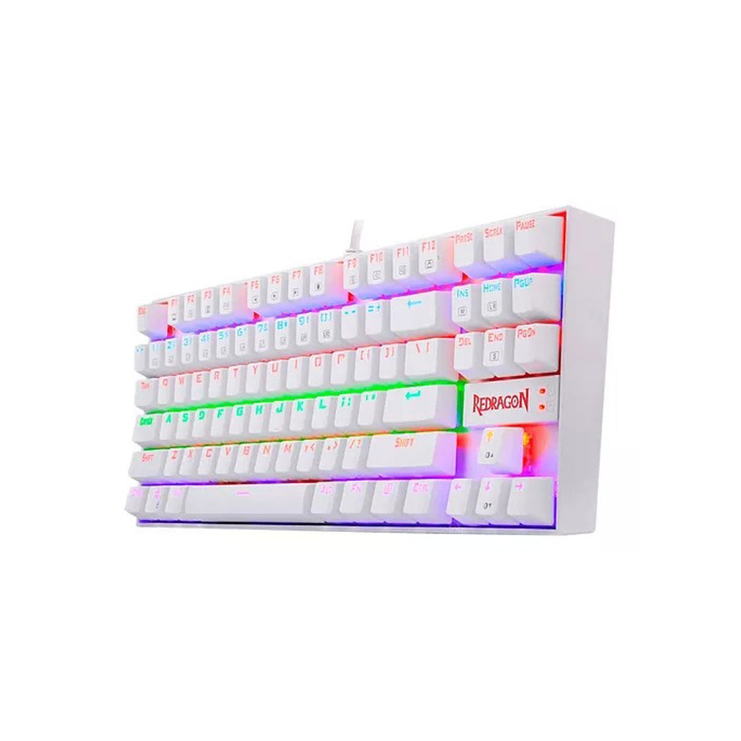 Teclado Mecánico Kumara White Rainbow Redragon Switch Red