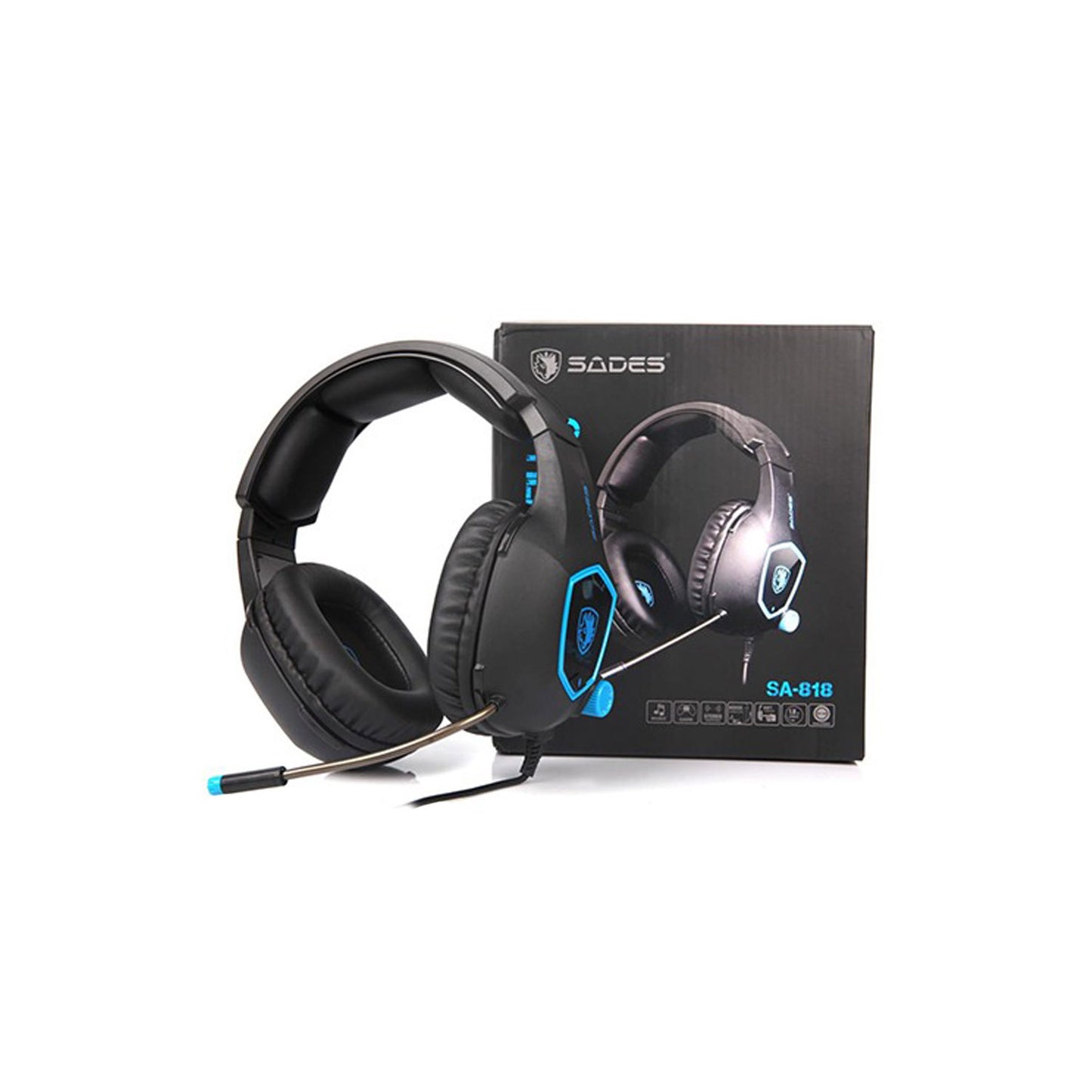 Audífono Gamer Sades SA-818 Multiplataforma Black and Blue
