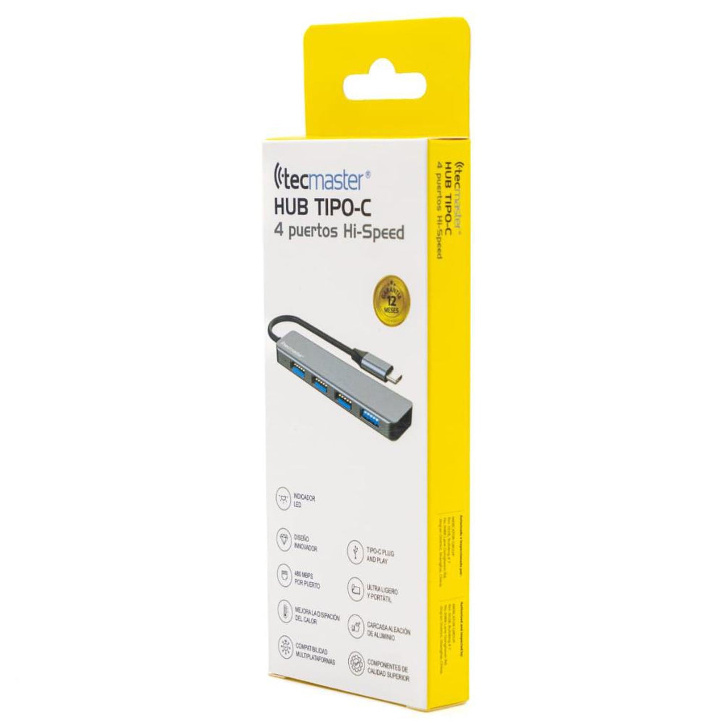 Hub Usb Tipo-c A 4 Puertos Hi-speed Tecmaster - Crazygames