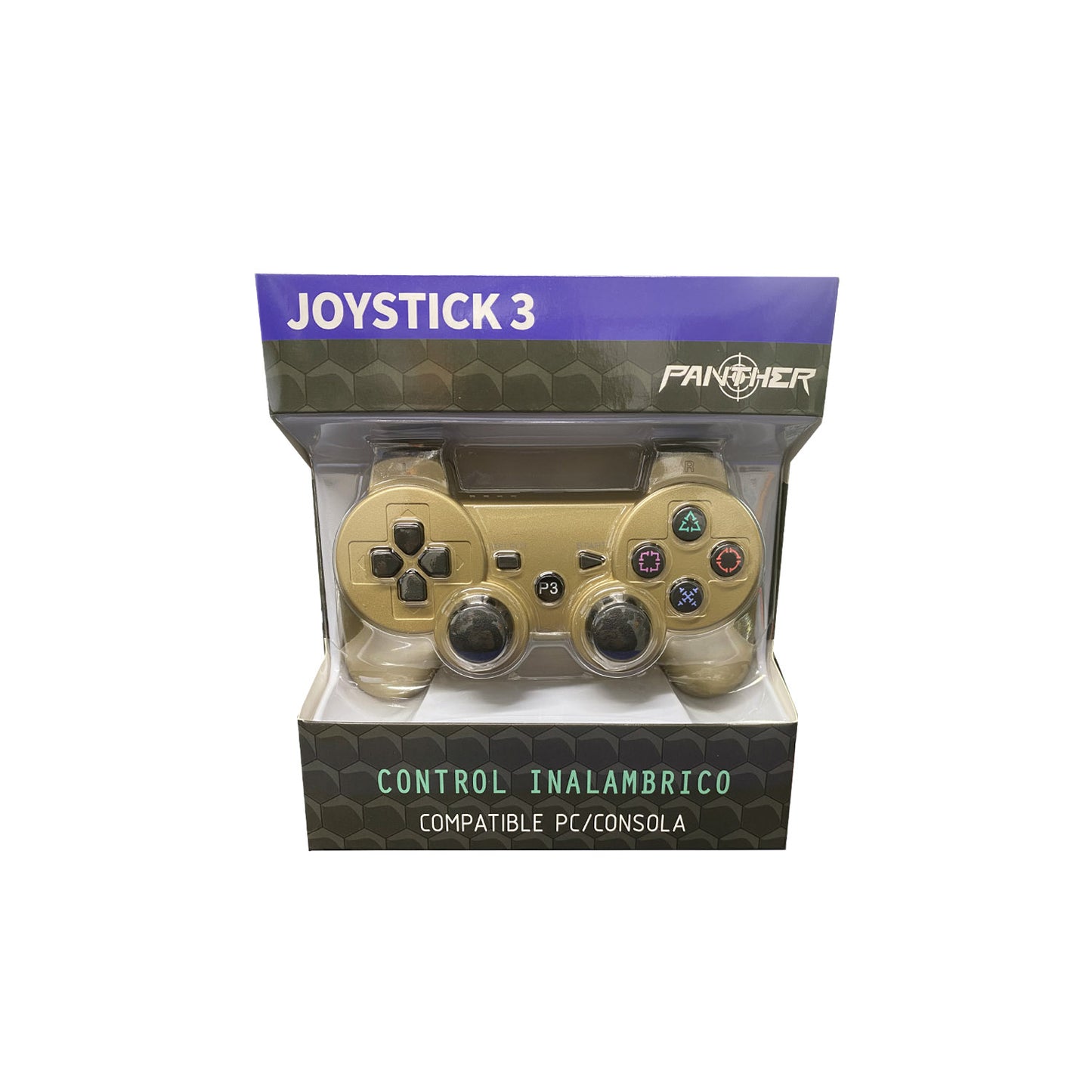 Control Joystick Para Ps3 Panther Dorado + Cable Carga