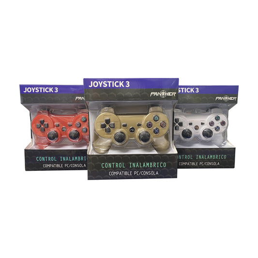 Control Joystick Compatible Ps3 Camu Grey + Cable Carga