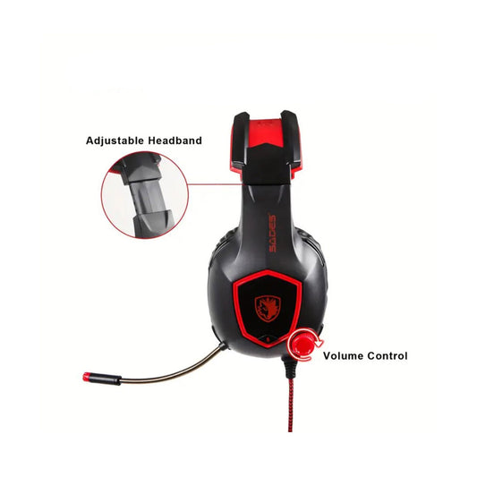 Audifono Gamer Sades SA-818 Multiplataforma Black and Red