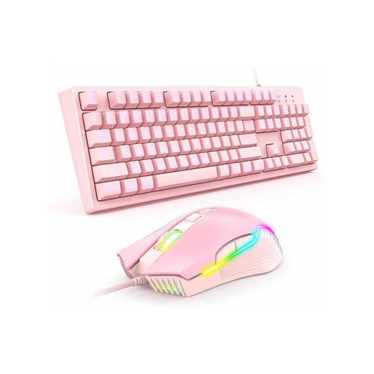 Kit Gamer Rosa Teclado Membrana G25 Y Mouse Cw905 Onikuma