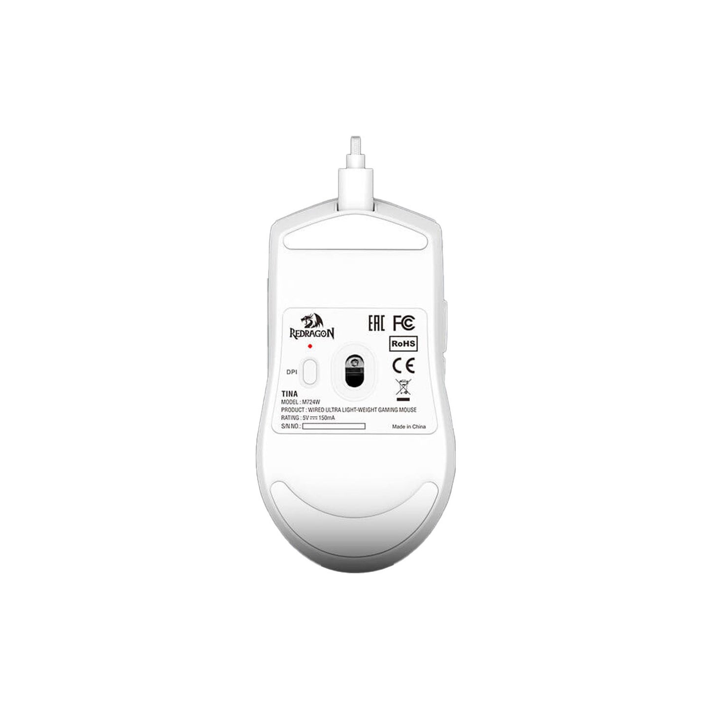 Mouse Gamer Competitivo Redragon King M724 White