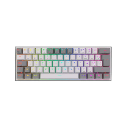 Teclado Redragon Fizz Pro 60% RGB White/Grey - Crazygames